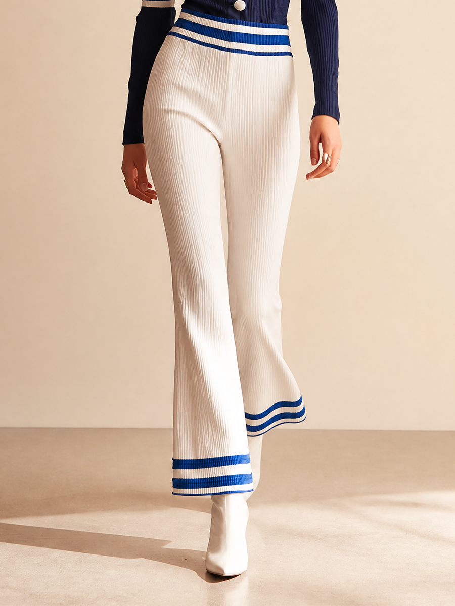 Sonia — Completo due pezzi in maglia a coste a righe