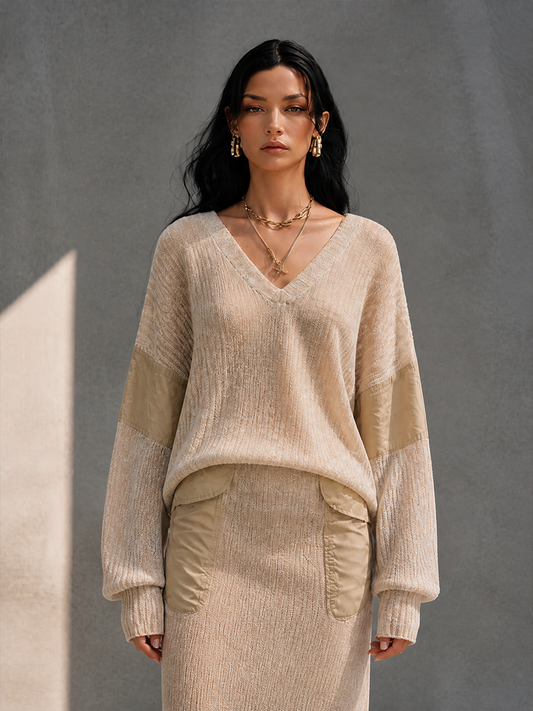Bice — T-shirt in maglia color block