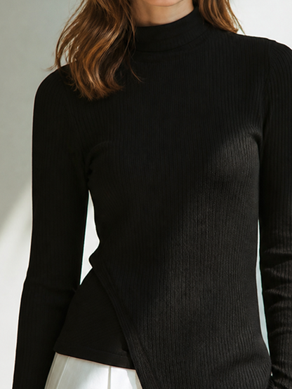 Bruna Maria — Top in maglia a coste a manica lunga