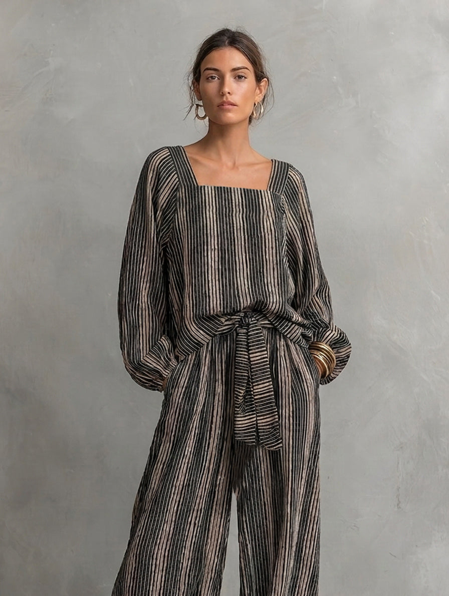 Annamaria — Completo due pezzi a righe righe