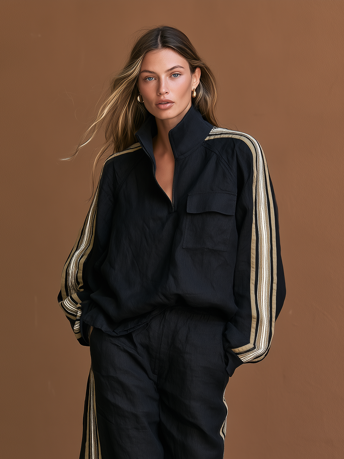 Amanda — Abito in lino con mezza zip