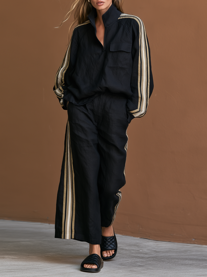 Amanda — Abito in lino con mezza zip