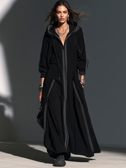 Annamaria — Cappotto lungo in felpa con cappuccio