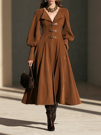 Emiliana — Cappotto in similpelle con revers