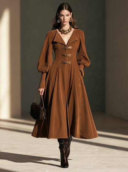 Emiliana — Cappotto in similpelle con revers