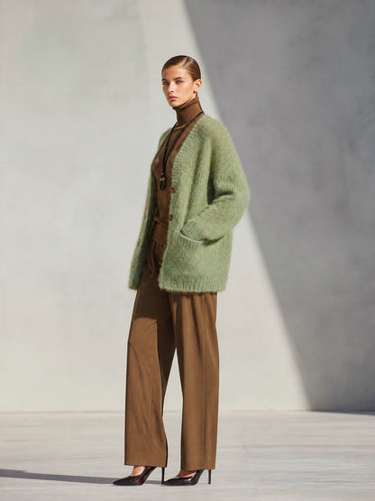 Elvina — Cardigan in maglia a coste con bottoni