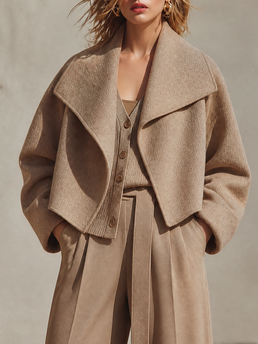 Cordelia — Cappotto oversize in misto lana con revers