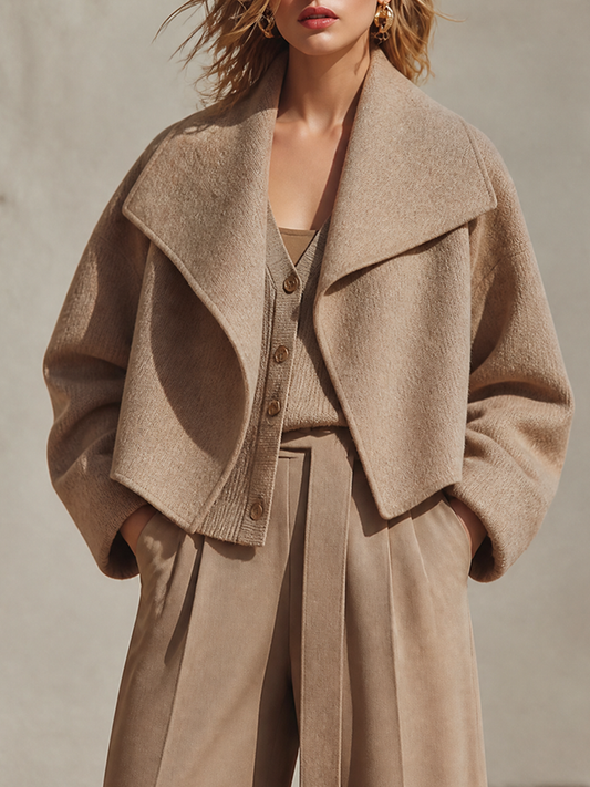 Cordelia — Cappotto oversize in misto lana con revers