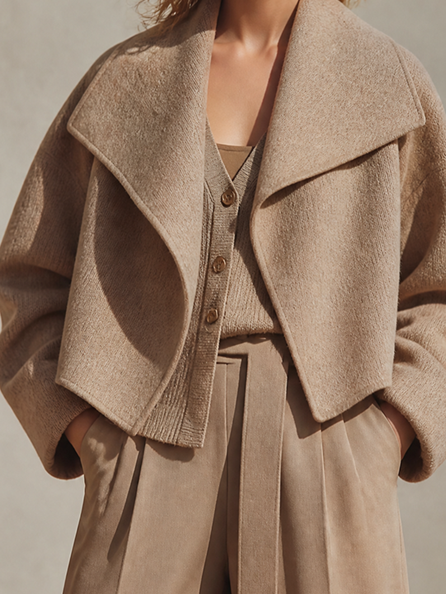 Cordelia — Cappotto oversize in misto lana con revers
