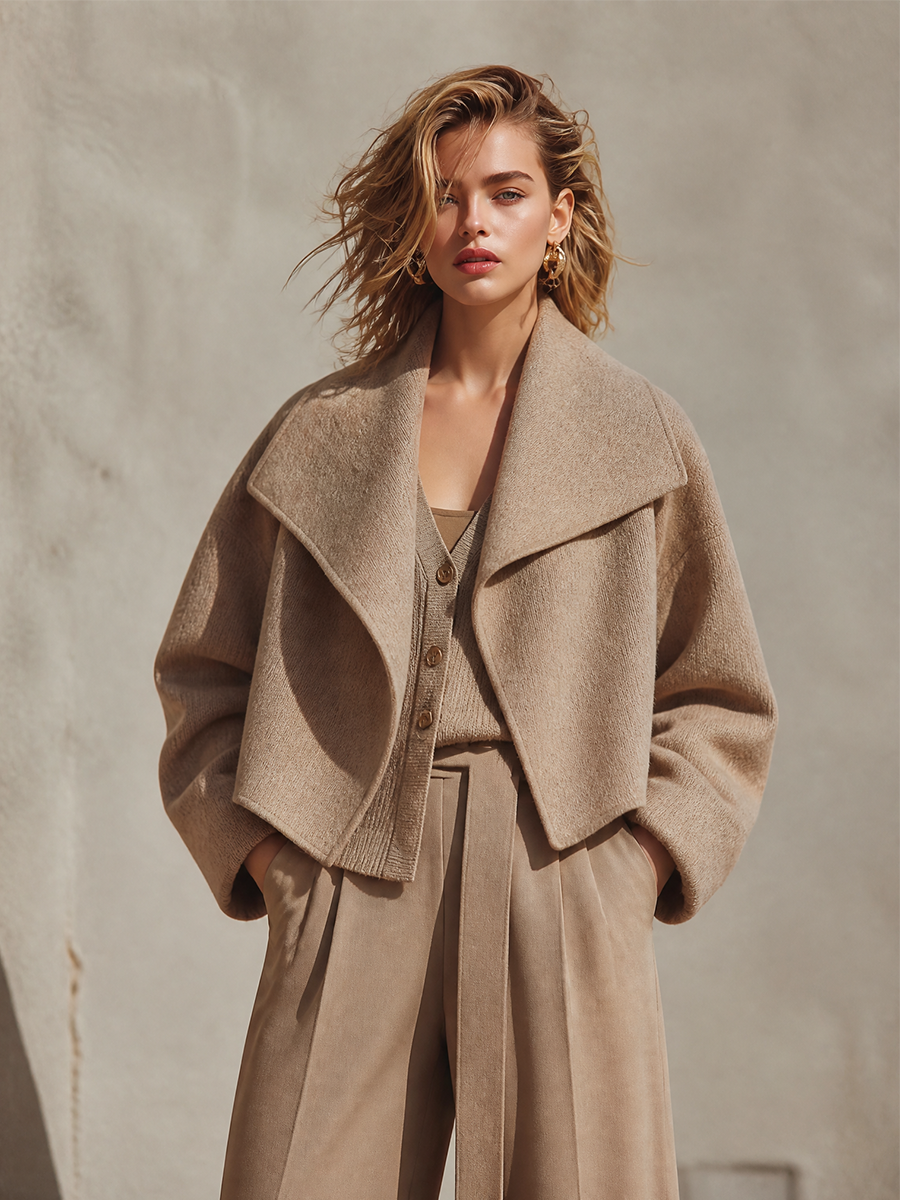 Cordelia — Cappotto oversize in misto lana con revers