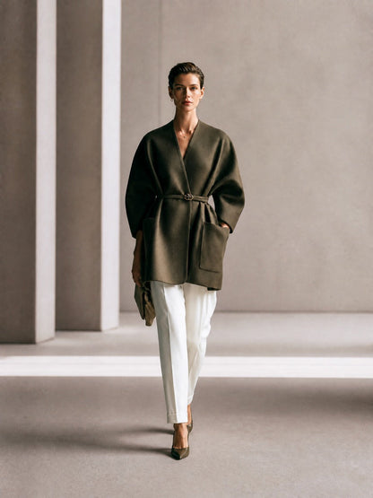 Delfina — Cappotto oversize con cintura