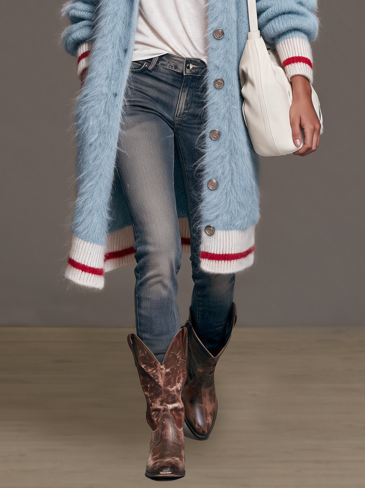 Martina — Cardigan monopetto in mohair con revers