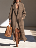 Guglielmina — Cappotto aperto sul davanti in misto lana con revers