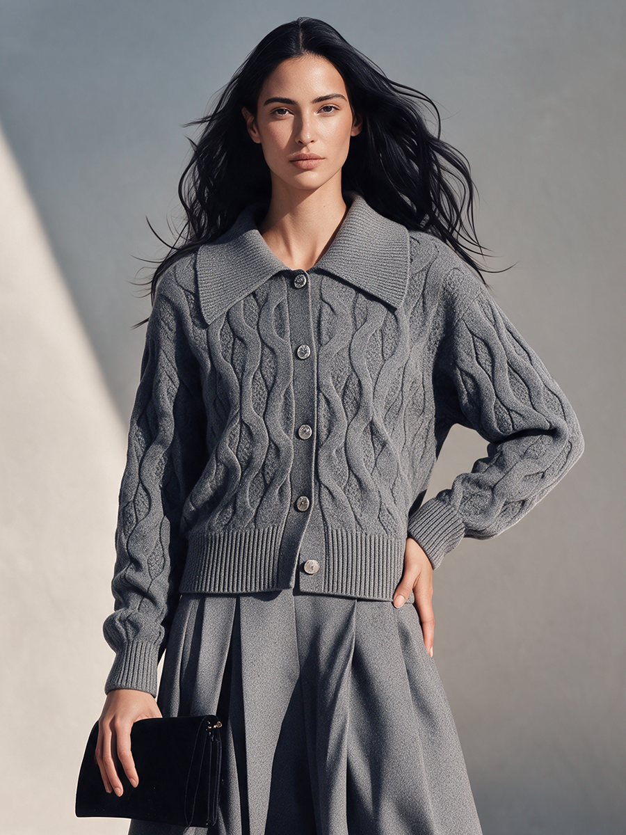 Gaudenzia — Maglione oversize in maglia a trecce