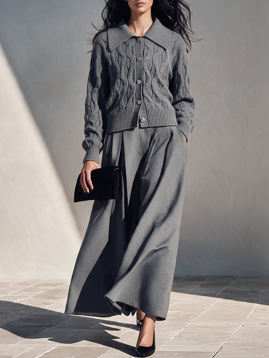 Gaudenzia — Maglione oversize in maglia a trecce
