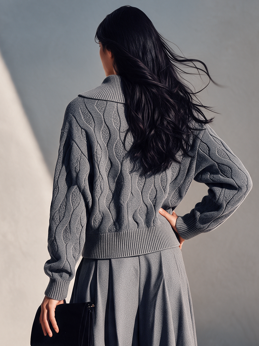 Gaudenzia — Maglione oversize in maglia a trecce