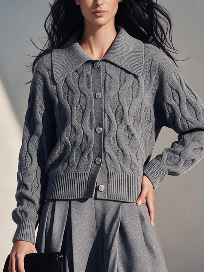Gaudenzia — Maglione oversize in maglia a trecce