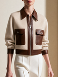 Fiordaliso — Giacca color block in similpelle