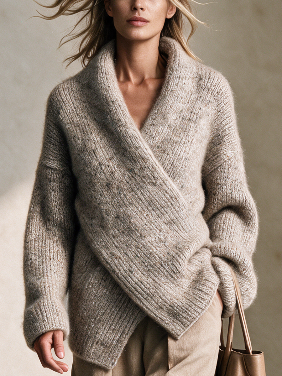 Laurentina — Maglione in maglia con collo a scialle