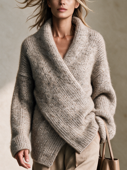 Laurentina — Maglione in maglia con collo a scialle