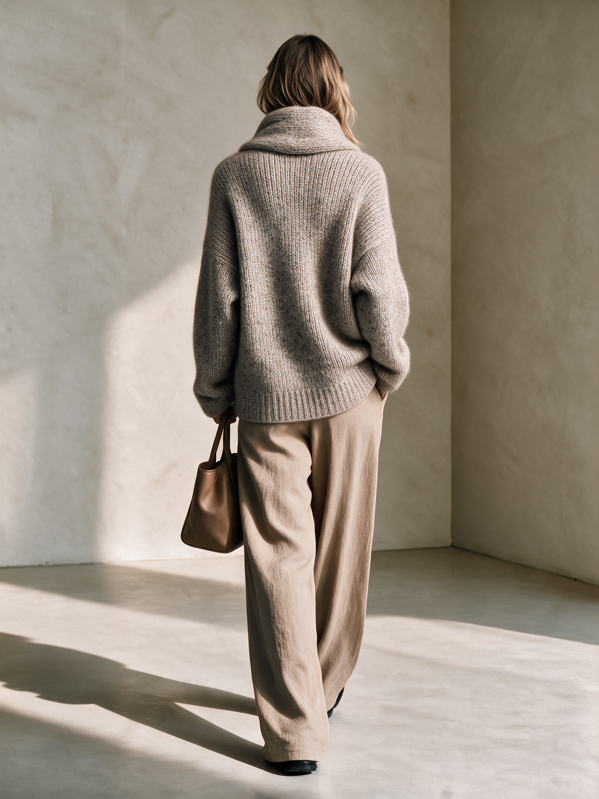 Laurentina — Maglione in maglia con collo a scialle