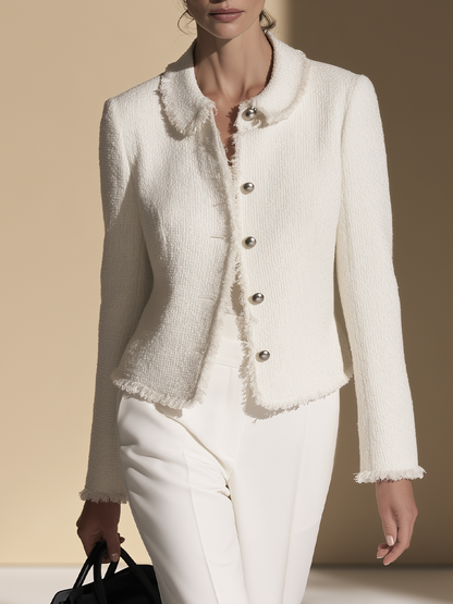 Leontina — Giacca in tweed con frange