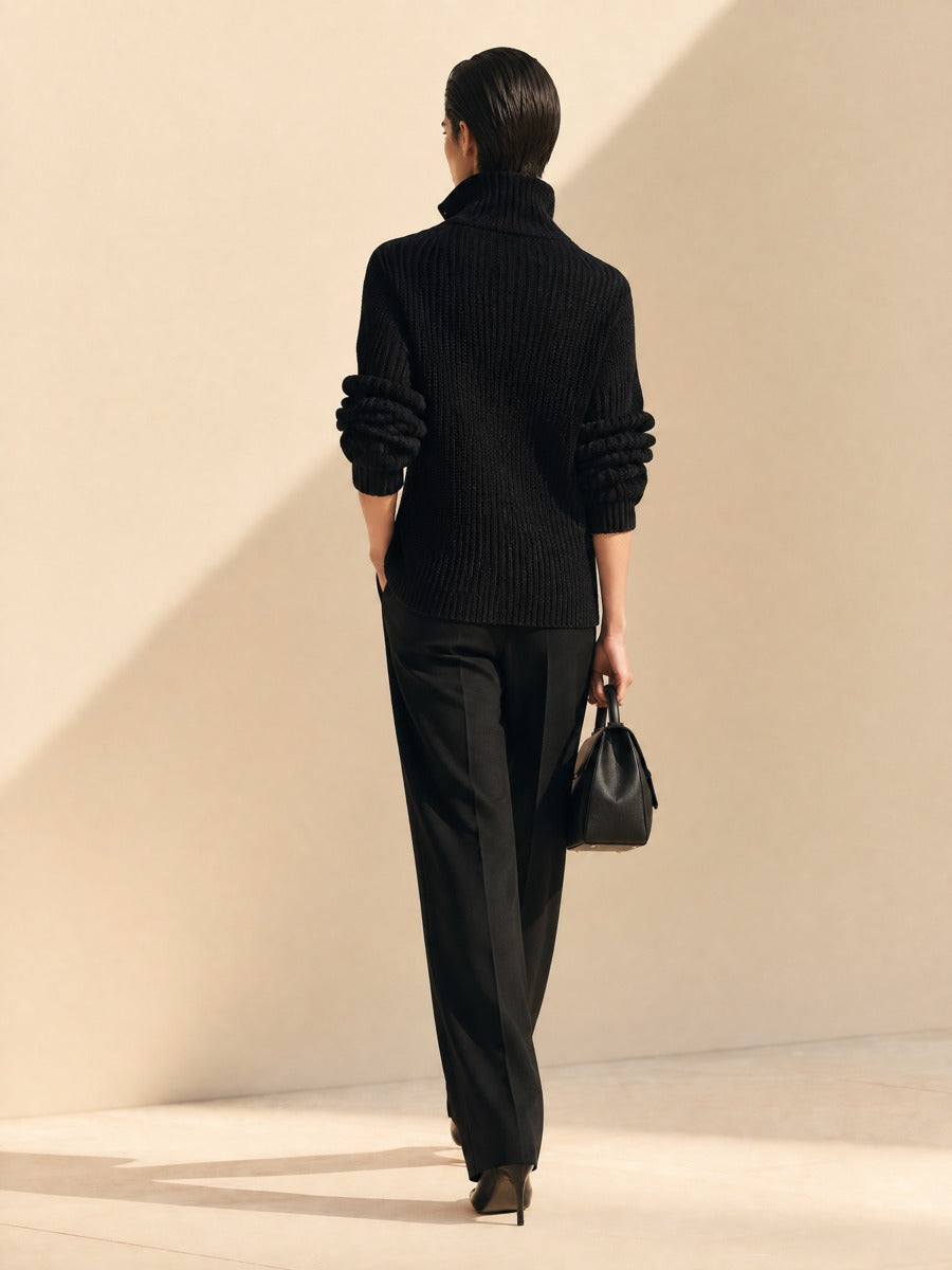 Liberta — Cardigan asimmetrico in maglia a coste
