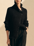 Liberta — Cardigan asimmetrico in maglia a coste