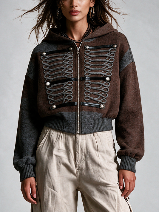 Secondina — Giacca in maglia con cappuccio