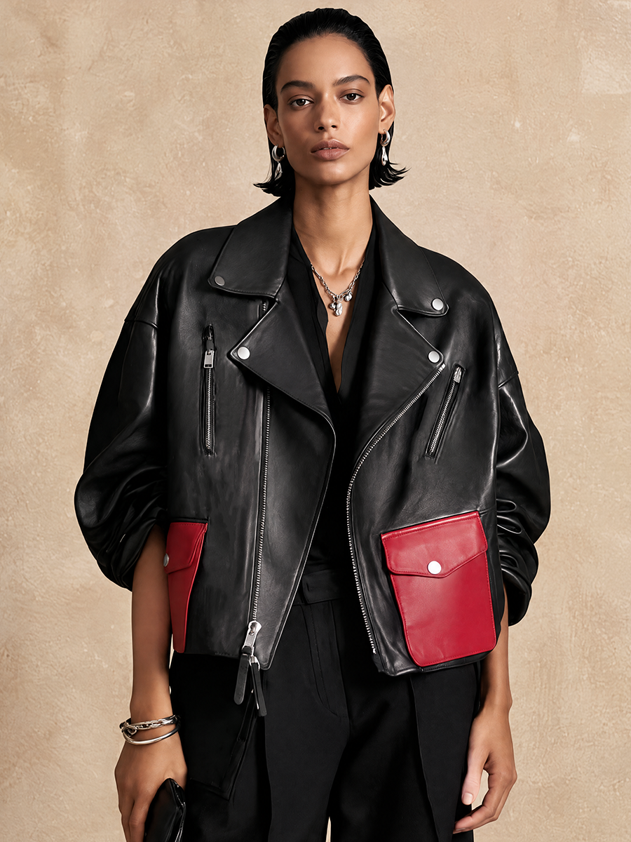 Orsola — Giacca in similpelle con revers