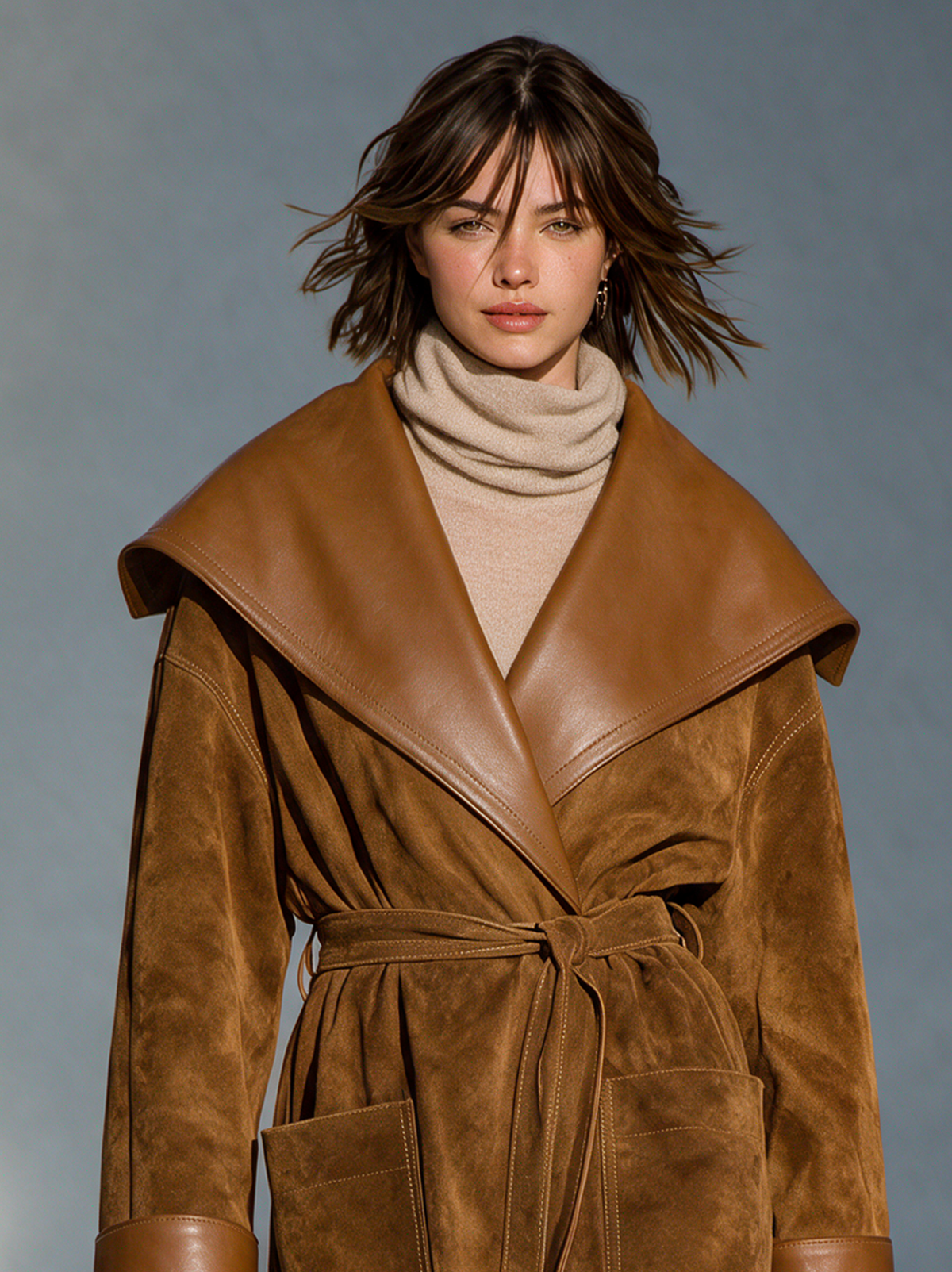 Rosmunda — Cappotto in camoscio con revers