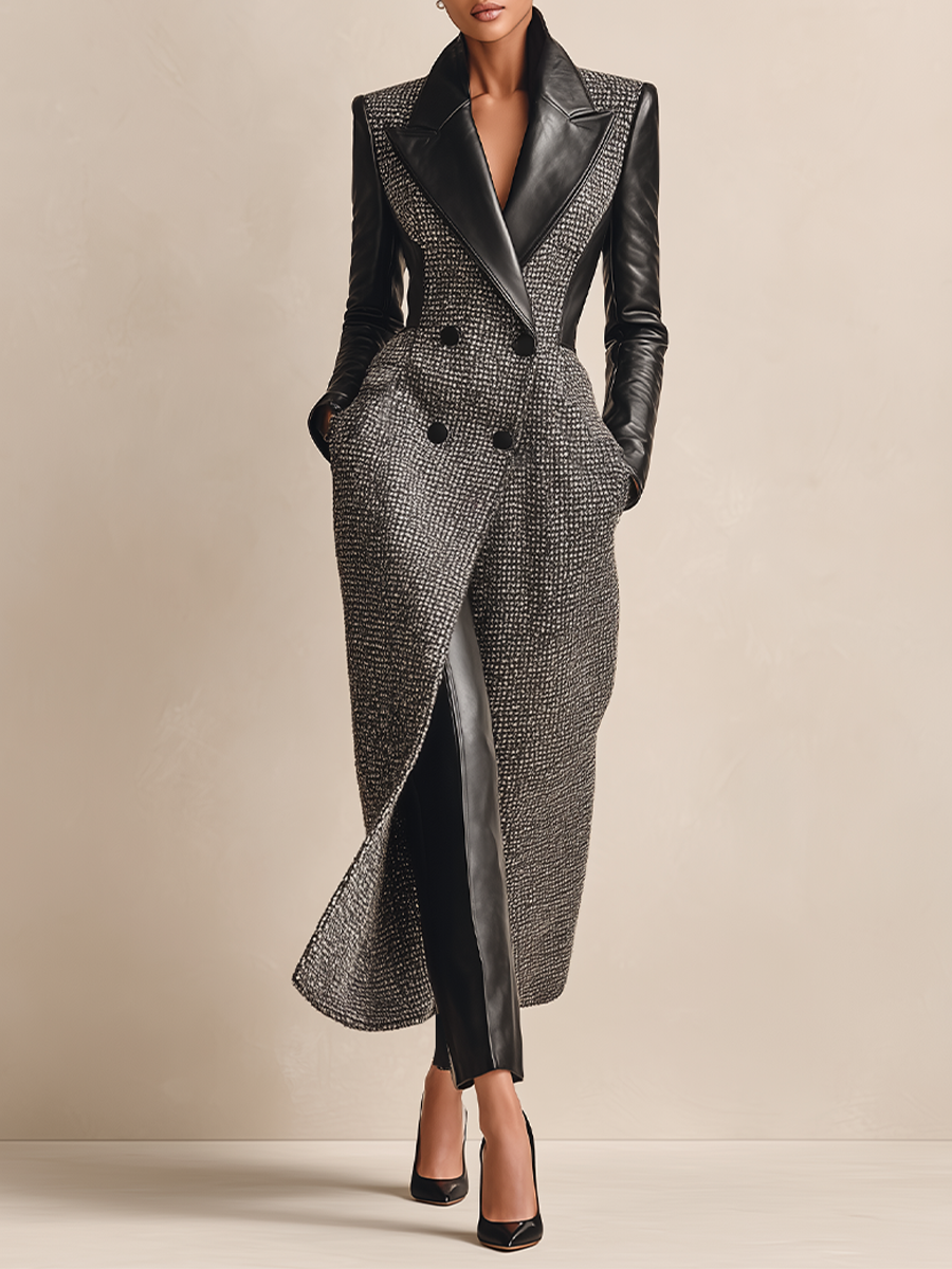 Tommasa — Cappotto in similpelle con revers
