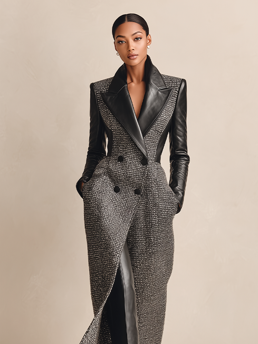 Tommasa — Cappotto in similpelle con revers