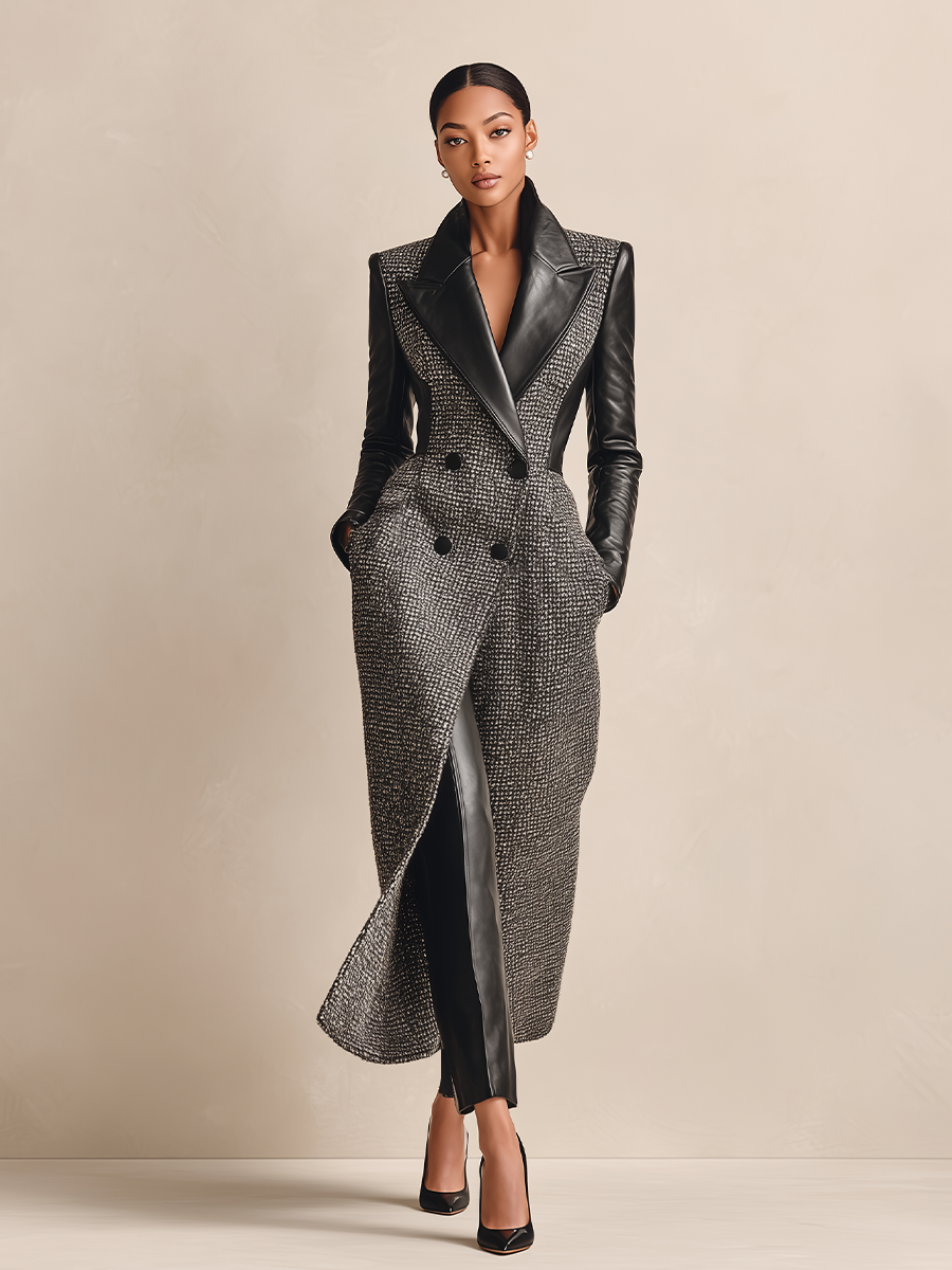 Tommasa — Cappotto in similpelle con revers