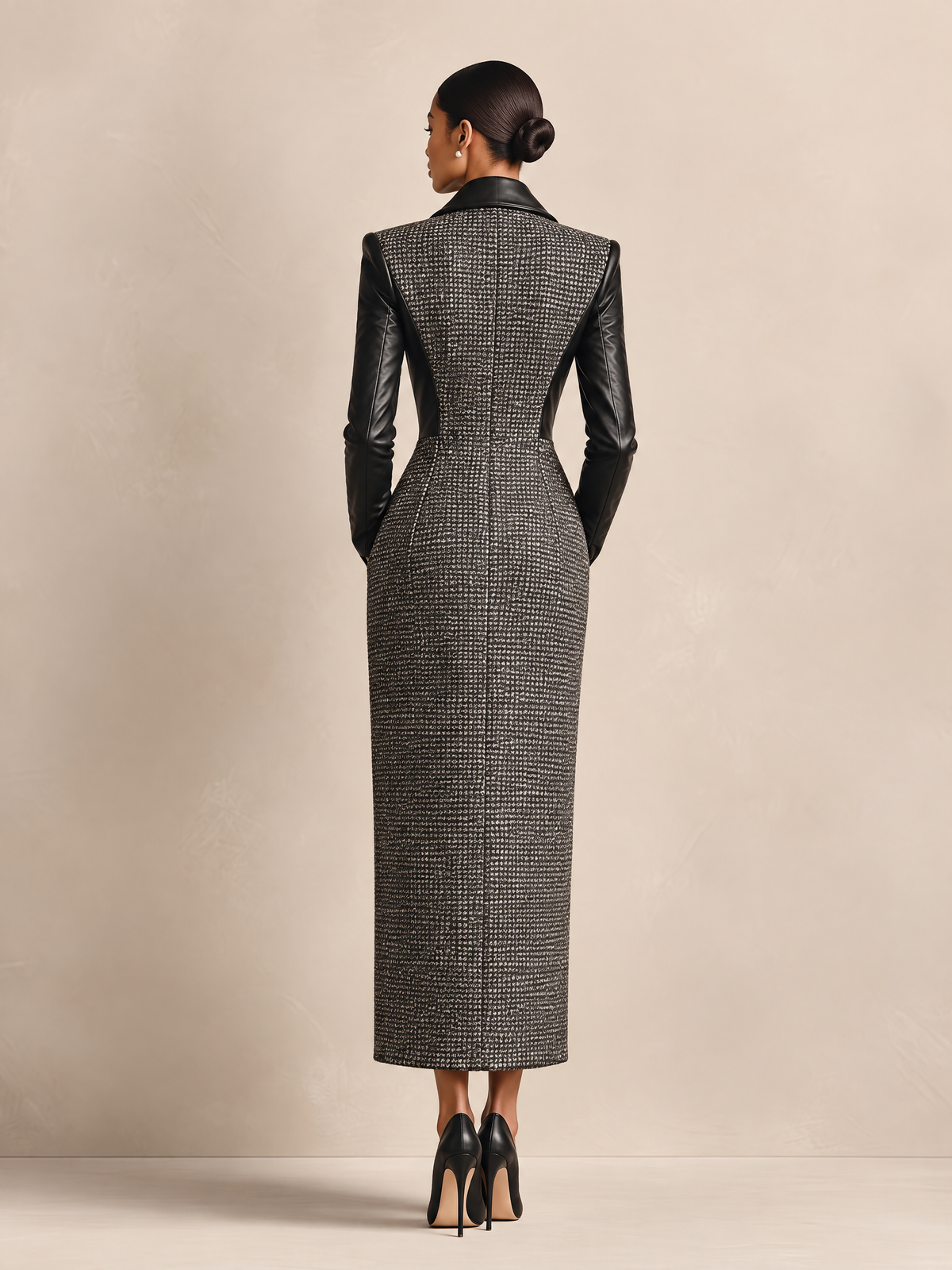Tommasa — Cappotto in similpelle con revers