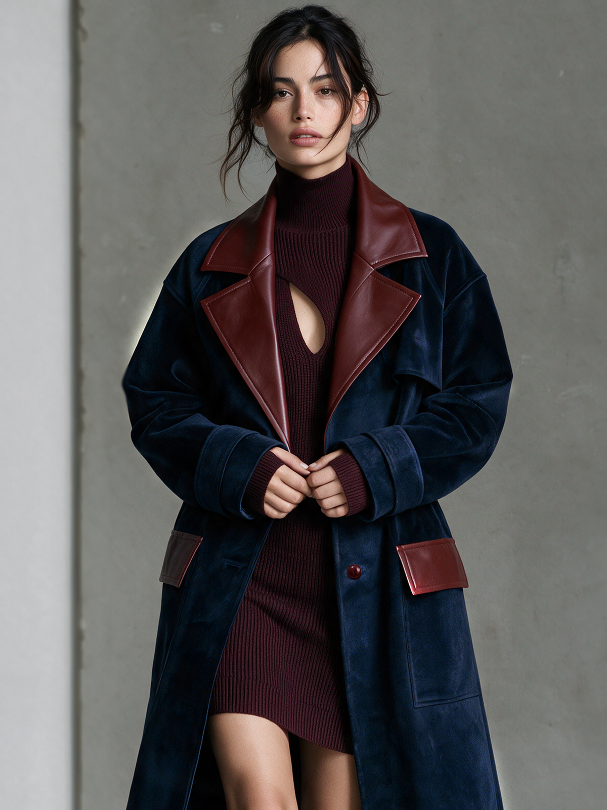 Virgilia — Cappotto monopetto in similpelle