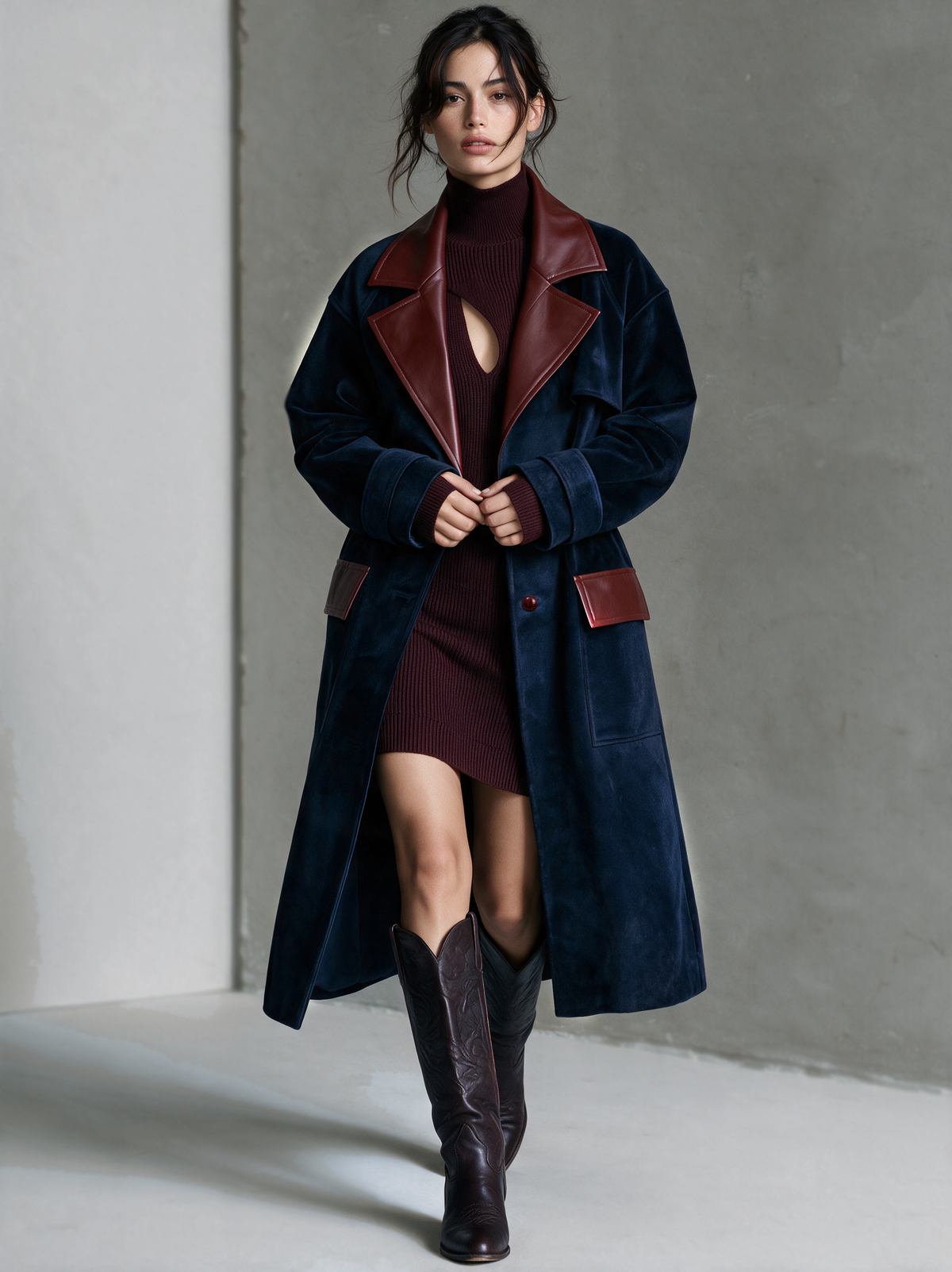 Virgilia — Cappotto monopetto in similpelle