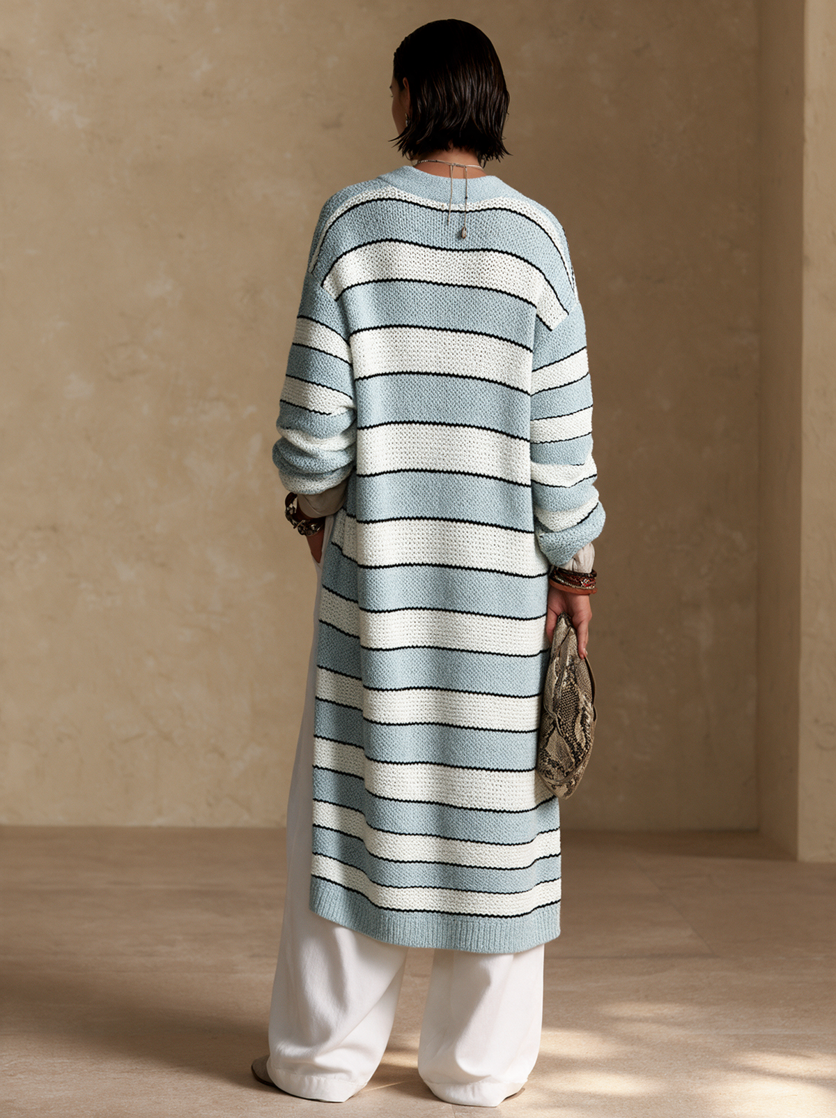 Ottilia — Cardigan a righe in maglia