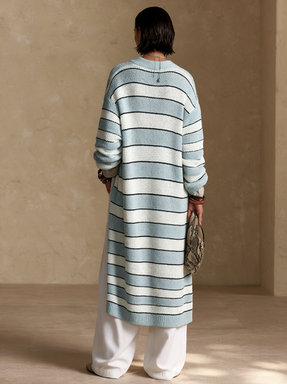 Ottilia — Cardigan a righe in maglia