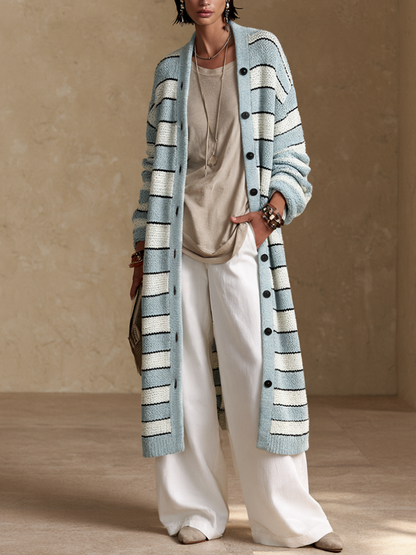 Ottilia — Cardigan a righe in maglia