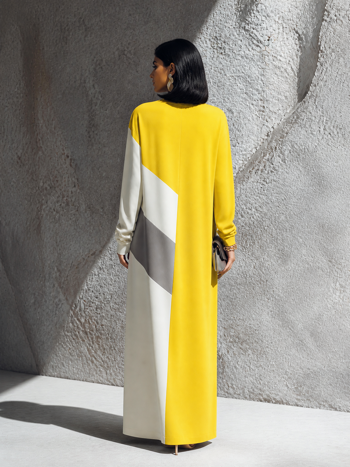 Ascensione — Abito lungo in cotone color block