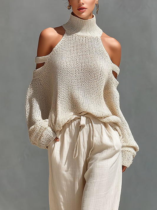Erminia — Maglione in maglia con spalle scoperte