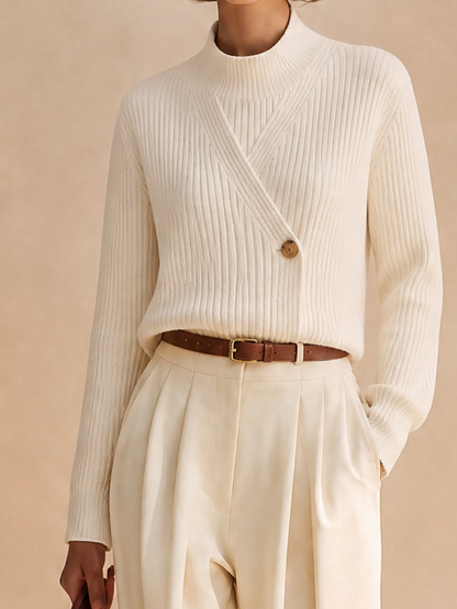 Anna — Maglione in maglia a coste geometrico