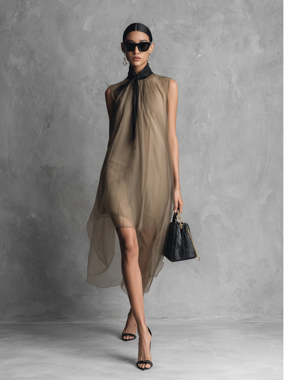 Ancilla — Abito in chiffon color block