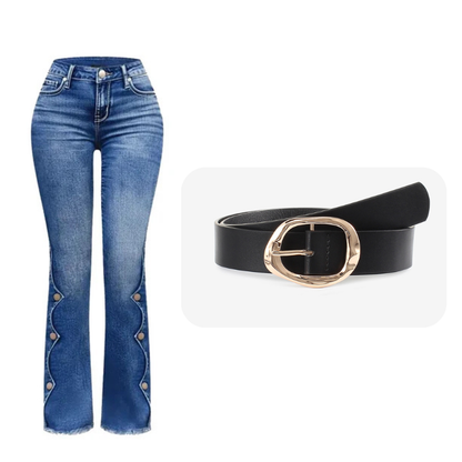 Rita — Jeans a vita alta svasati