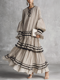Deanna — Abito lungo in cotone a righe