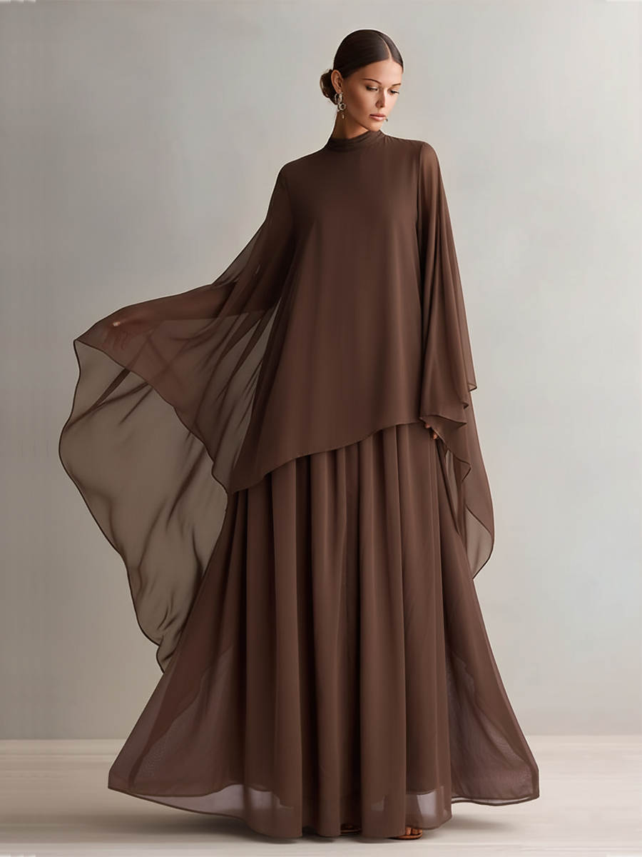 Gioconda Maria — Abito in chiffon con collo alto