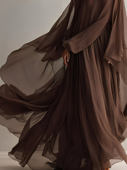 Gioconda Maria — Abito in chiffon con collo alto