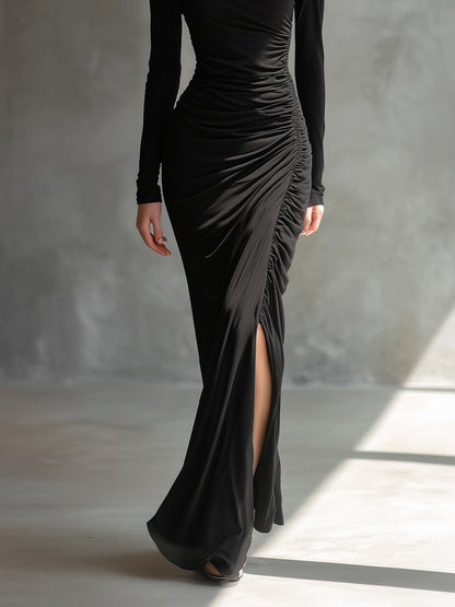 Elda — Abito lungo con spalle scoperte nero