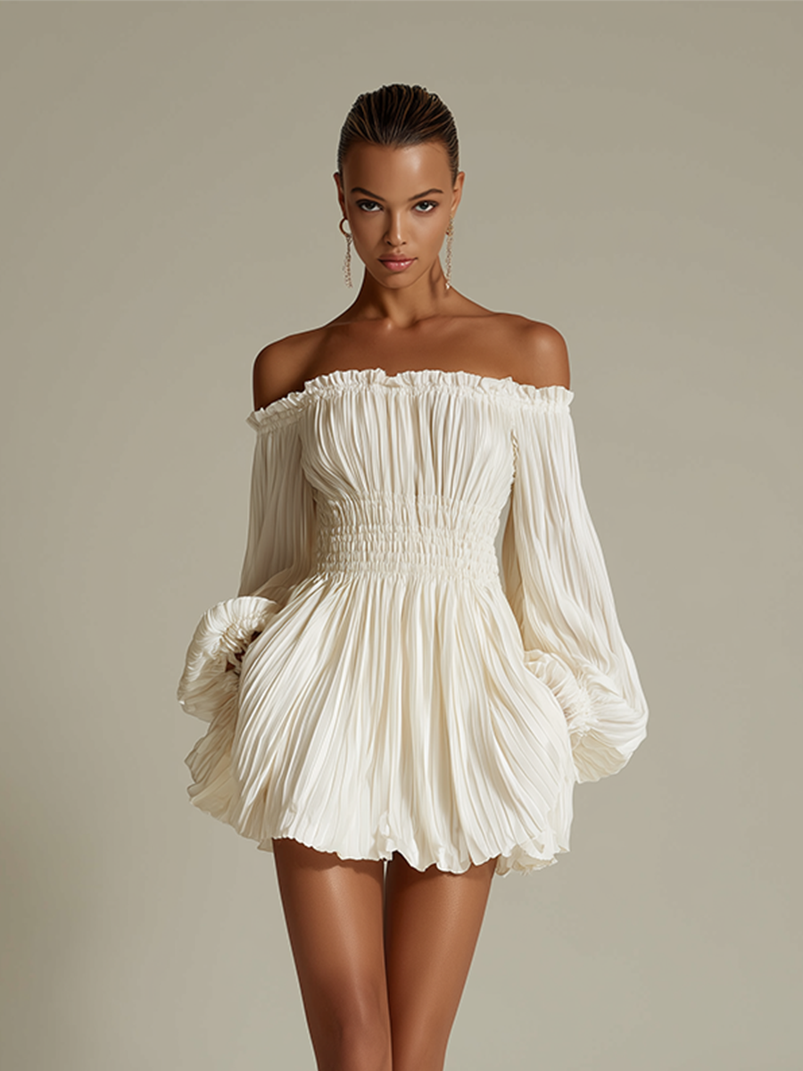 Girolama — Abito in chiffon plissettato